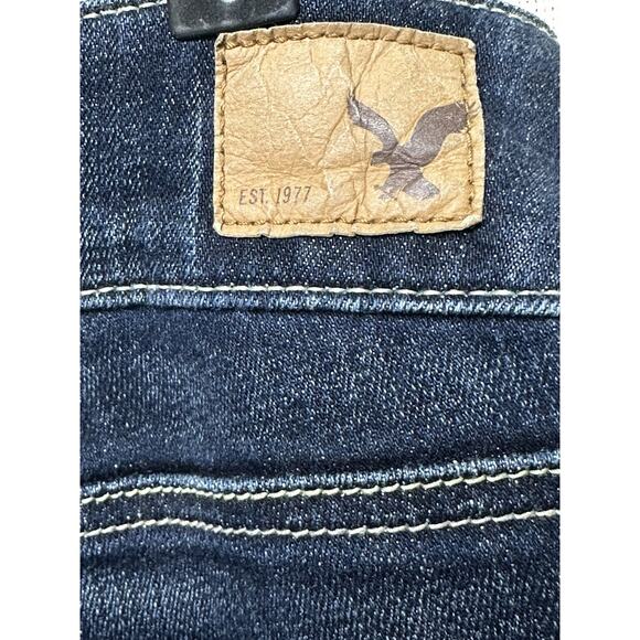 American Eagle Jeans Womens 8 31/27 Flared Artist Stretch Distressed Denim - Picture 12 of 16